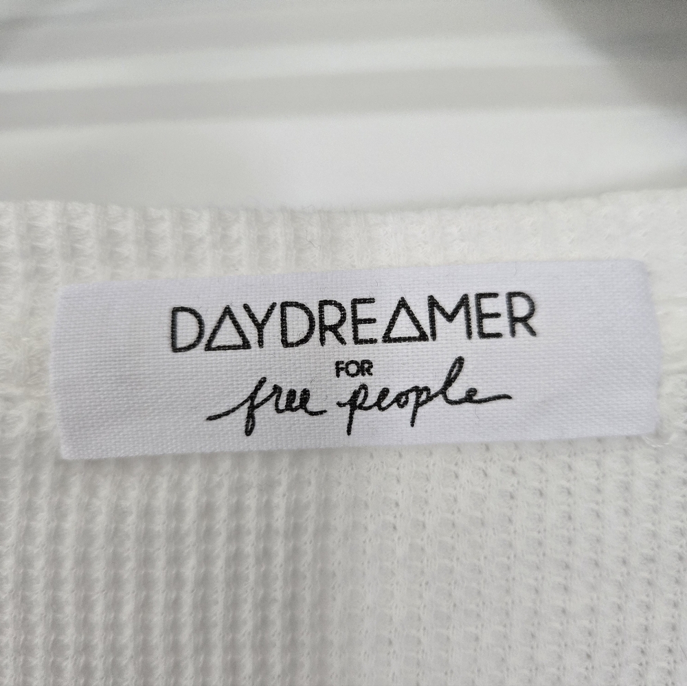 NWOT!!Daydreamer For Free People White Rolling Stones Concert Waffle Top. Size S - Picture 3 of 6